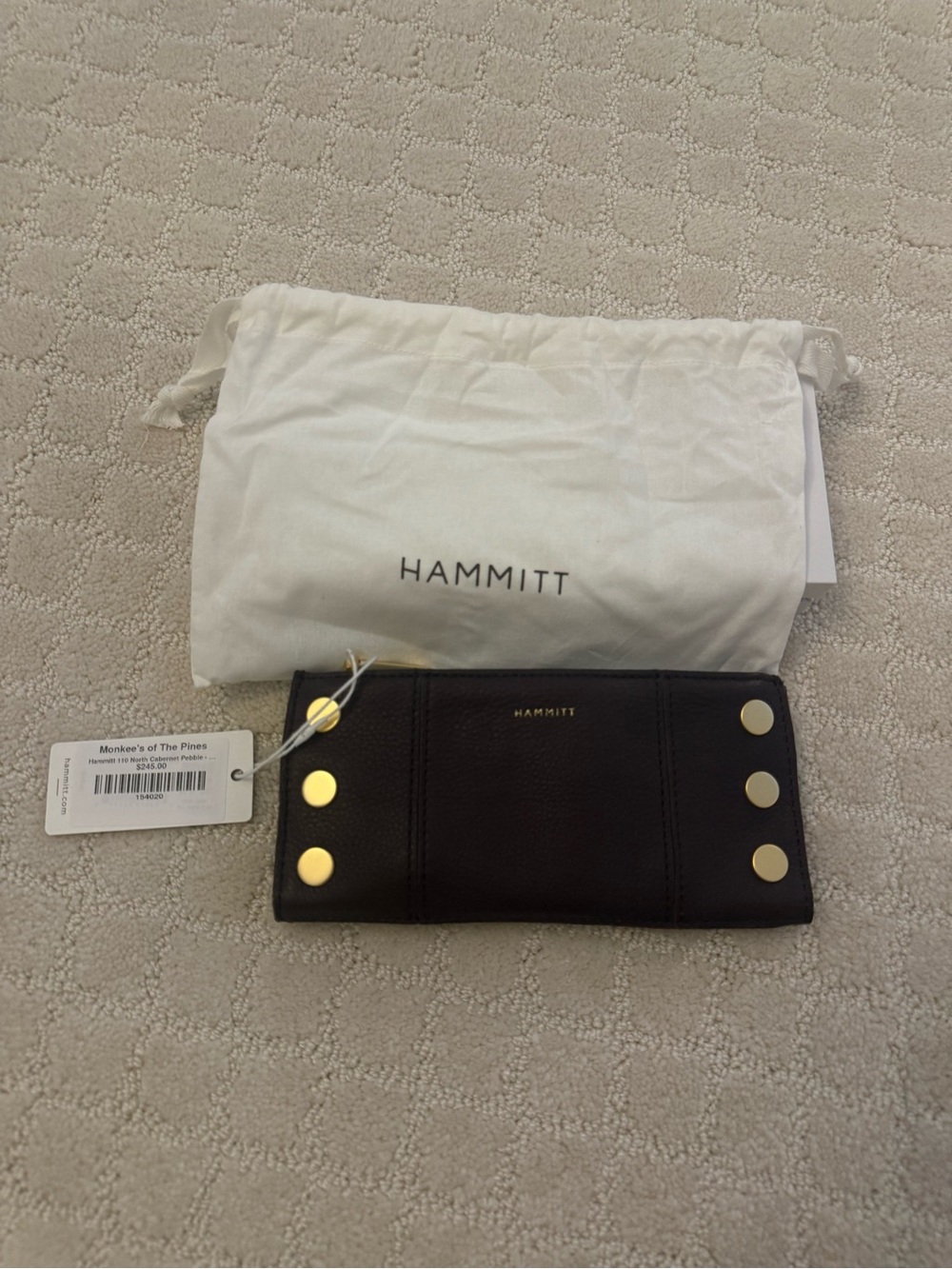 Hammitt 110 North wallet Cabernet pebbled leather
